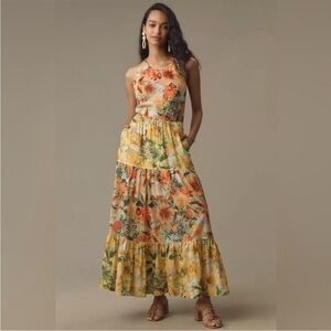 Pilcro Halter Tiered Maxi Dress Pilcro Plus Size XL